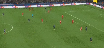 K77接应内维斯直塞，过门将打进空门，巴黎2-0利物浦